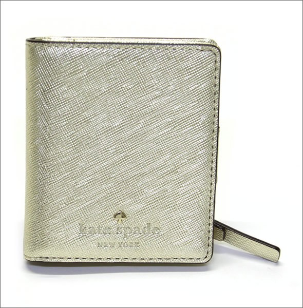 ケイトスペード CEDAR STREET Small Stacy 二つ折りミニ財布 （札・小銭・定期・カード入れ付） サフィアーノレザー ≪2015SS≫ PWRU4059 711 Gold