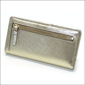 ケイトスペード CEDAR STREET Stacy 背面ファスナー小銭入れ付 二つ折り長財布  サフィアーノレザー ≪2015SS≫ PWRU4063 711 Gold