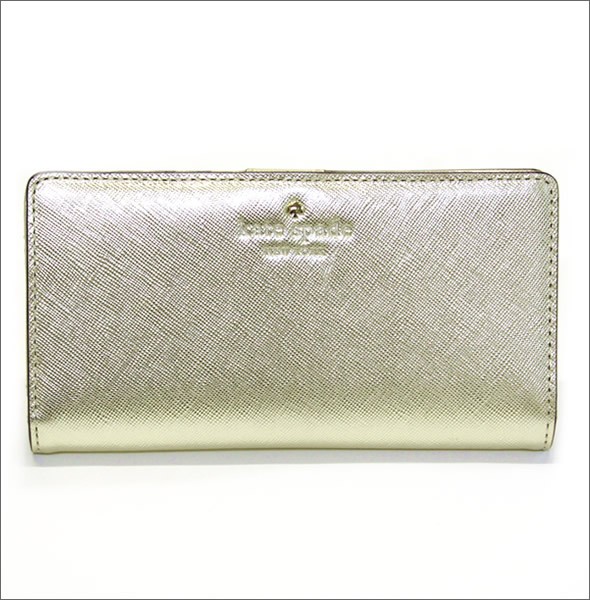 ケイトスペード CEDAR STREET Stacy 背面ファスナー小銭入れ付 二つ折り長財布  サフィアーノレザー ≪2015SS≫ PWRU4063 711 Gold