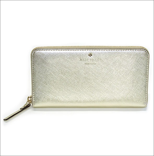 ケイトスペード CEDAR STREET Lacey ラウンドファスナー長財布 サフィアーノレザー  PWRU4065 711 Gold