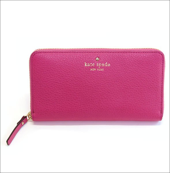 ケイトスペード Cobble Hill lacey ラウンドファスナー長財布  ソフトペプルドレザー ≪2015SS≫ PWRU1801 655 Deep Pink