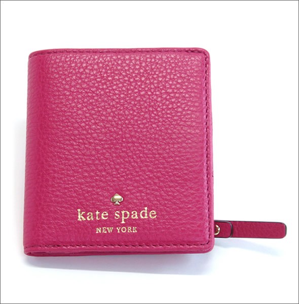 ケイトスペード COBBLE HILL Small Stacy 二つ折りミニ財布 （札・小銭・定期・カード入れ付） ソフトペプルドレザー ≪2015SS≫ PWRU3310 655 Deep Pink