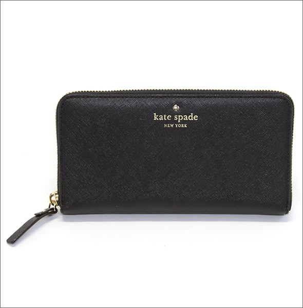 ケイトスペード CEDAR STREET Lacey PWRU3898 001 Black ラウンドファスナー長財布 サフィアーノレザー ≪2015SS≫