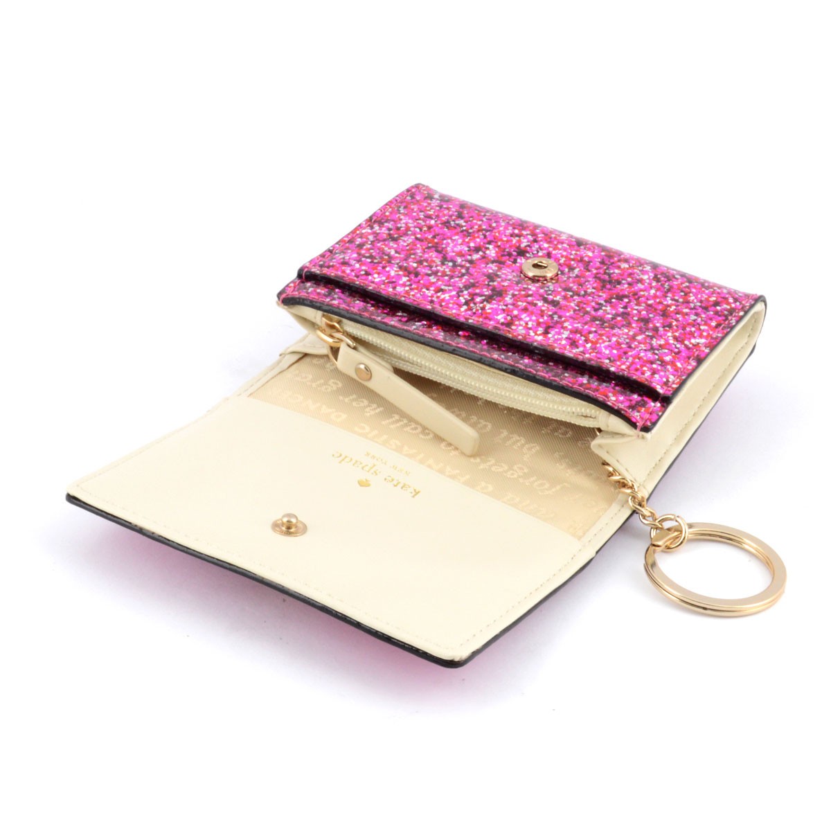 ケイトスペード Kate Spade PWRU4534 645 Glitter Bug Darla キーリング付 マルチケース 小銭・定期・カード入れ付
