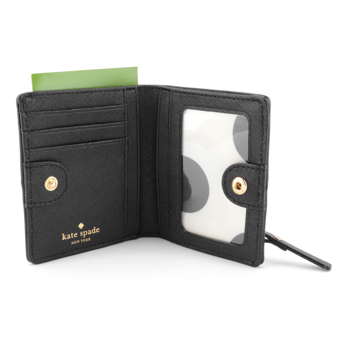 ケイトスペード Kate Spade PWRU3906 047 Black/Pebble Cedar Street Small Stacy 二つ折りミニ財布 札・小銭・定期・カード入れ付