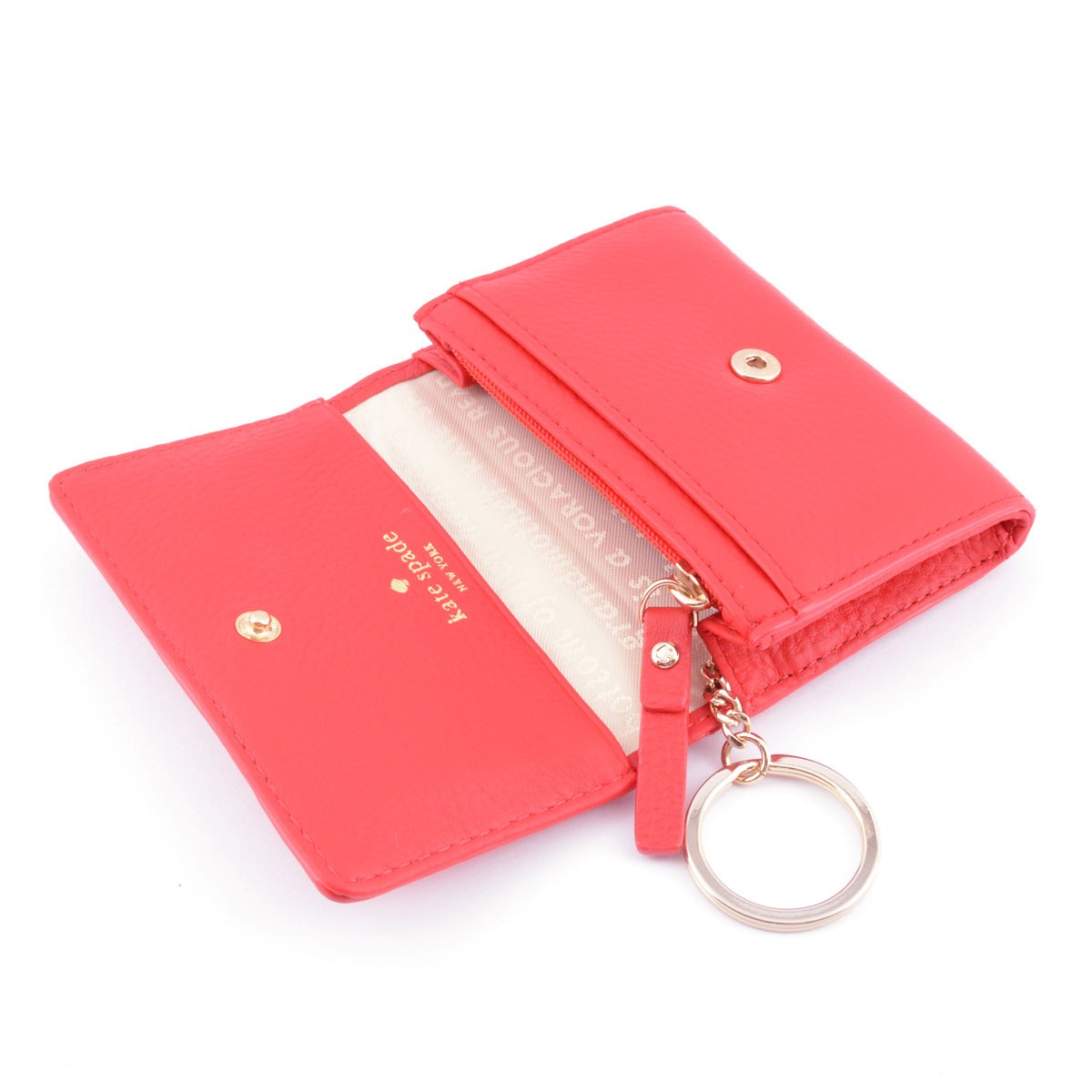 ケイトスペード Kate Spade PWRU4240 635 Cherry Liqueur Renny Drive Darla リボンモチーフ キーリング付 マルチケース 小銭・定期・カード入れ付