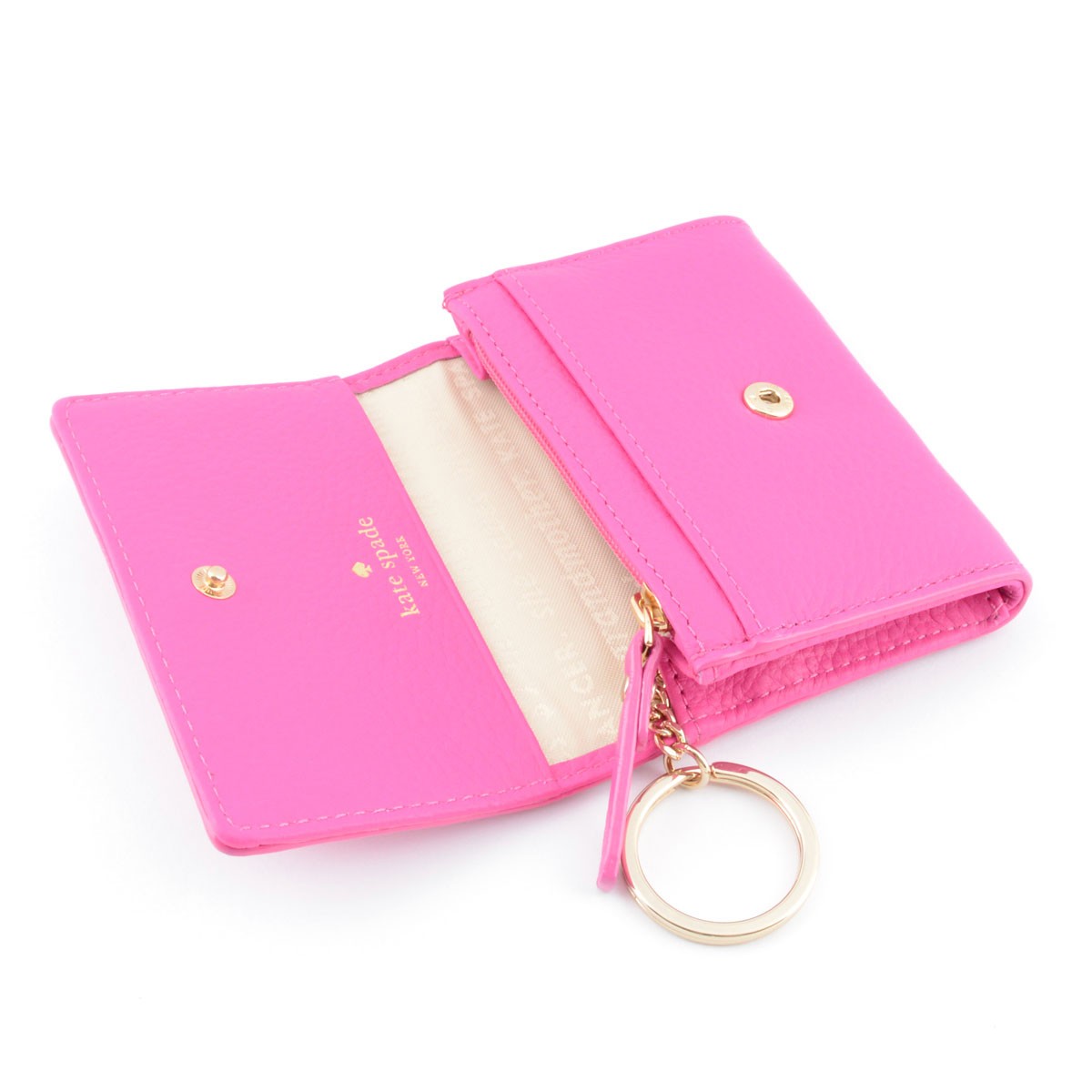 ケイトスペード Kate Spade PWRU4240 670 Vivid Snapdragon Renny Drive Darla リボンモチーフ キーリング付 マルチケース 小銭・定期・カード入れ付