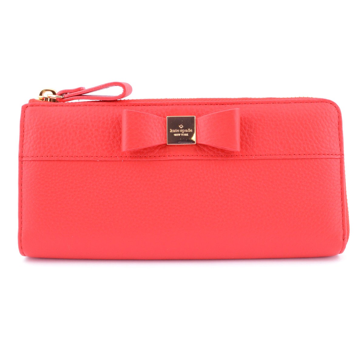 ケイトスペード Kate Spade PWRU4243 635 Cherry Liqueur Renny Drive Nisha リボンモチーフ L字ファスナー長財布