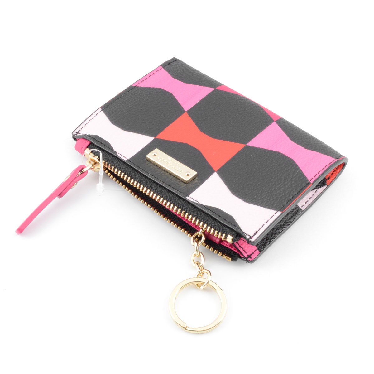 ケイトスペード Kate Spade PWRU4251 006 Black/Multi Bow Tile Cori リボン柄 キーリング付 コインケース