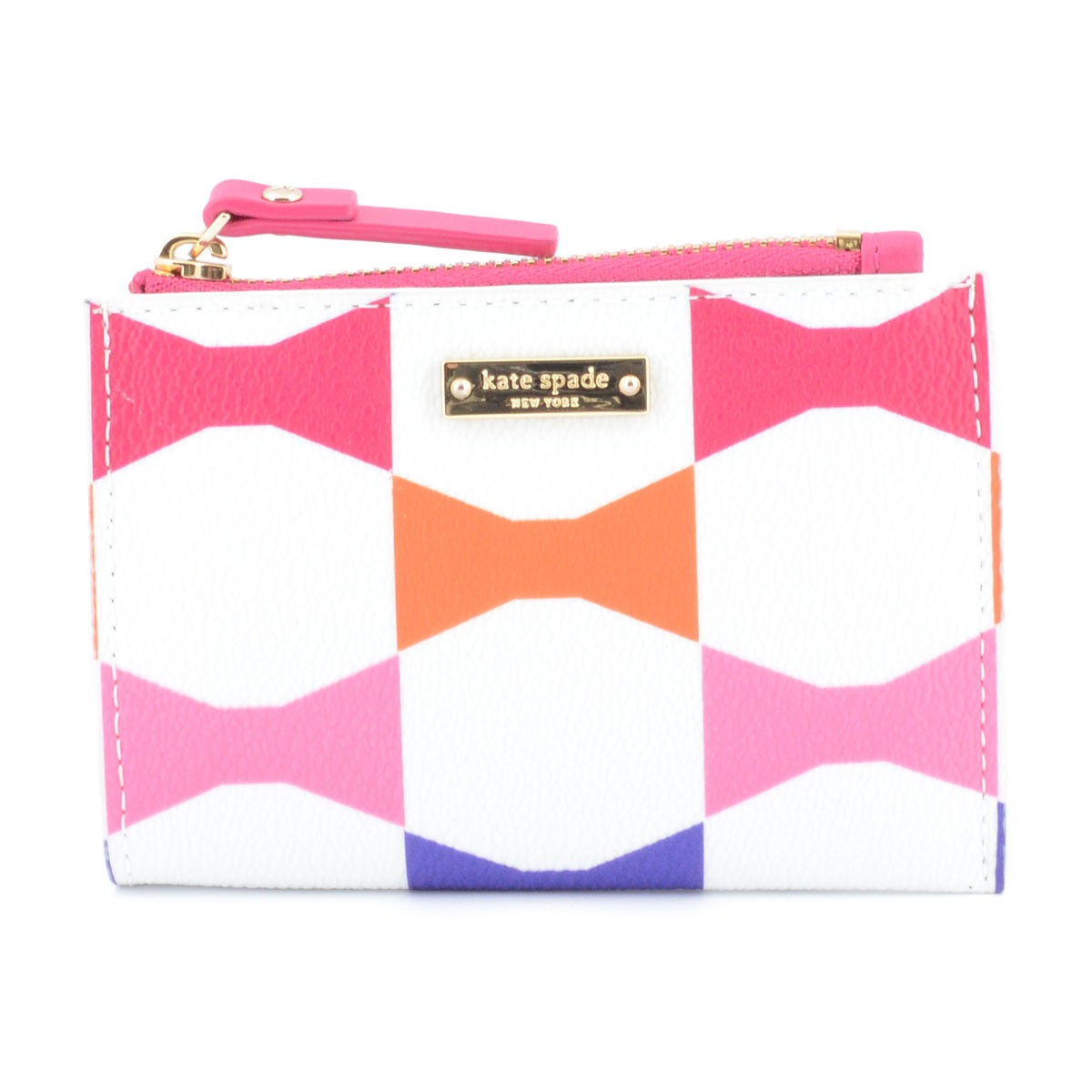 ケイトスペード Kate Spade PWRU4251 105 Cream/Multi Bow Tile Cori リボン柄 キーリング付 コインケース