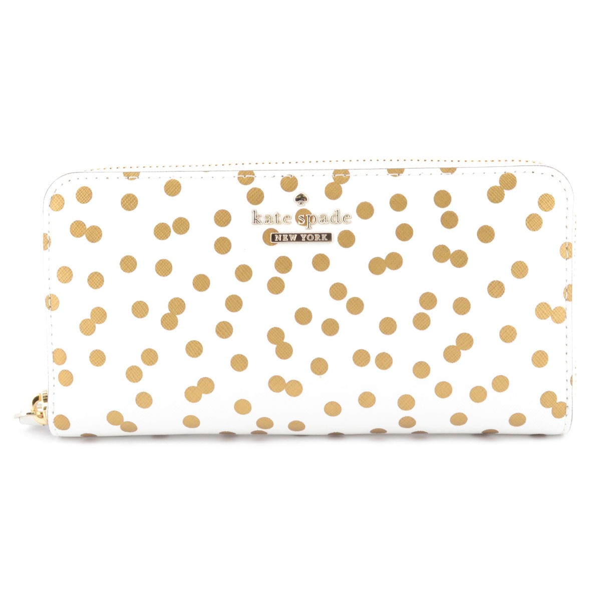 ケイトスペード Kate Spade PWRU4730 288 Bridal Cream Cedar Street Confetti Dot Lacey ドット柄 ラウンドファスナー長財布