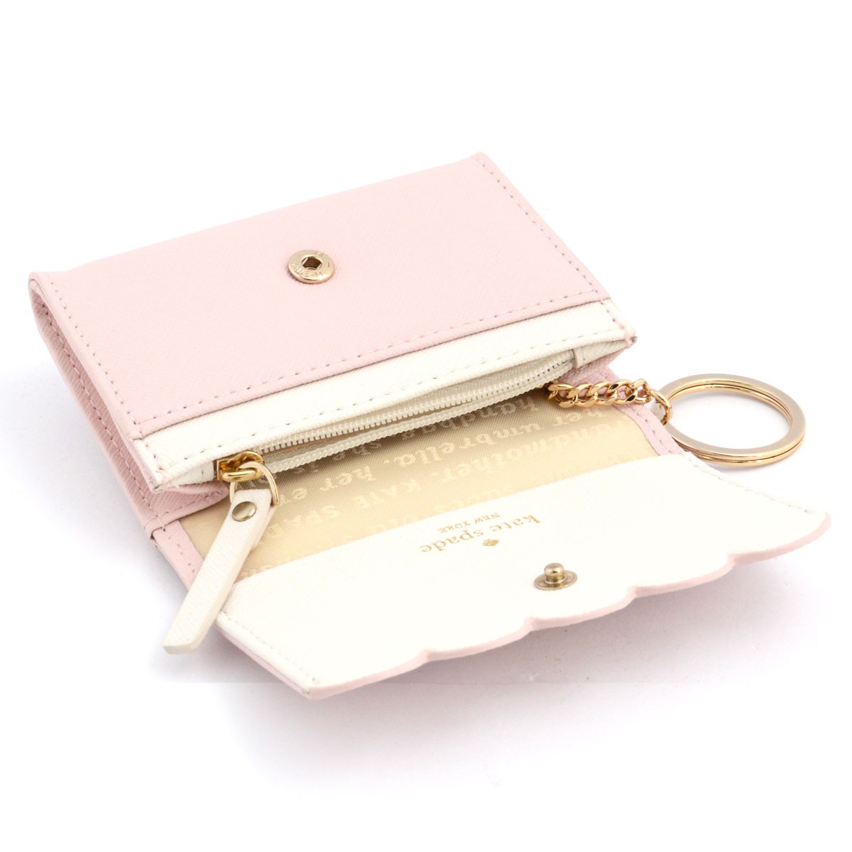 ケイトスペード Kate Spade PWRU4270 659 Ballet Slipper/Cement Lily Avenue Darla スカラップデザイン キーリング付 マルチケース 小銭・定期・カード入れ付