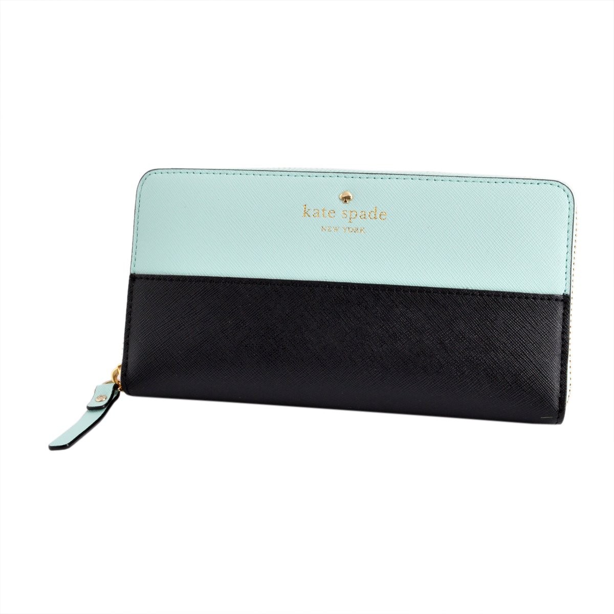 ケイトスペード Kate Spade PWRU3898 468 Grace Blue/Black ラウンドファスナー長財布 Cedar Street Lacey