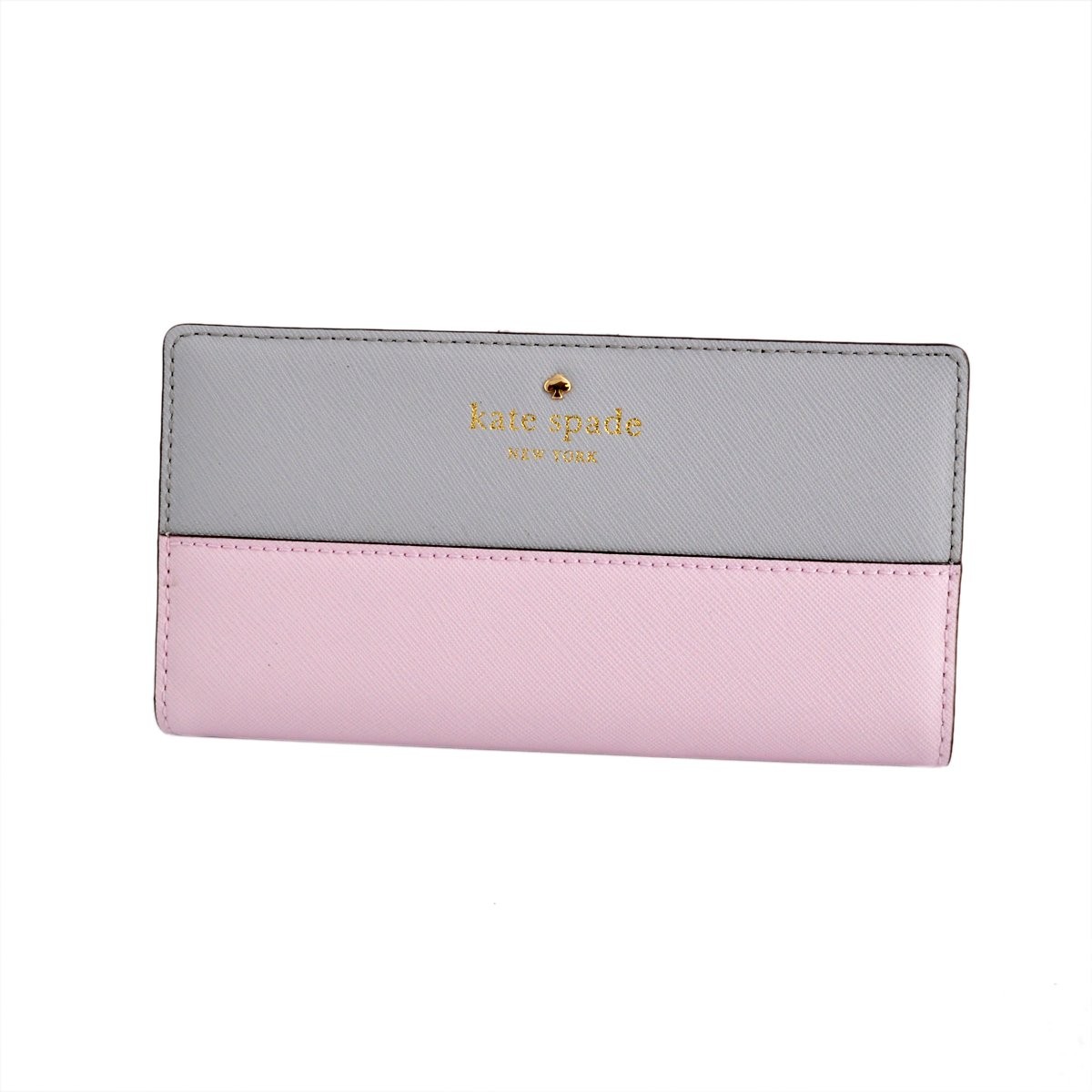 ケイトスペード Kate Spade PWRU3905 068 Stone Ice/Pink Blush 背面ファスナー小銭入れ付 二つ折り長財布 Cedar Street Stacy