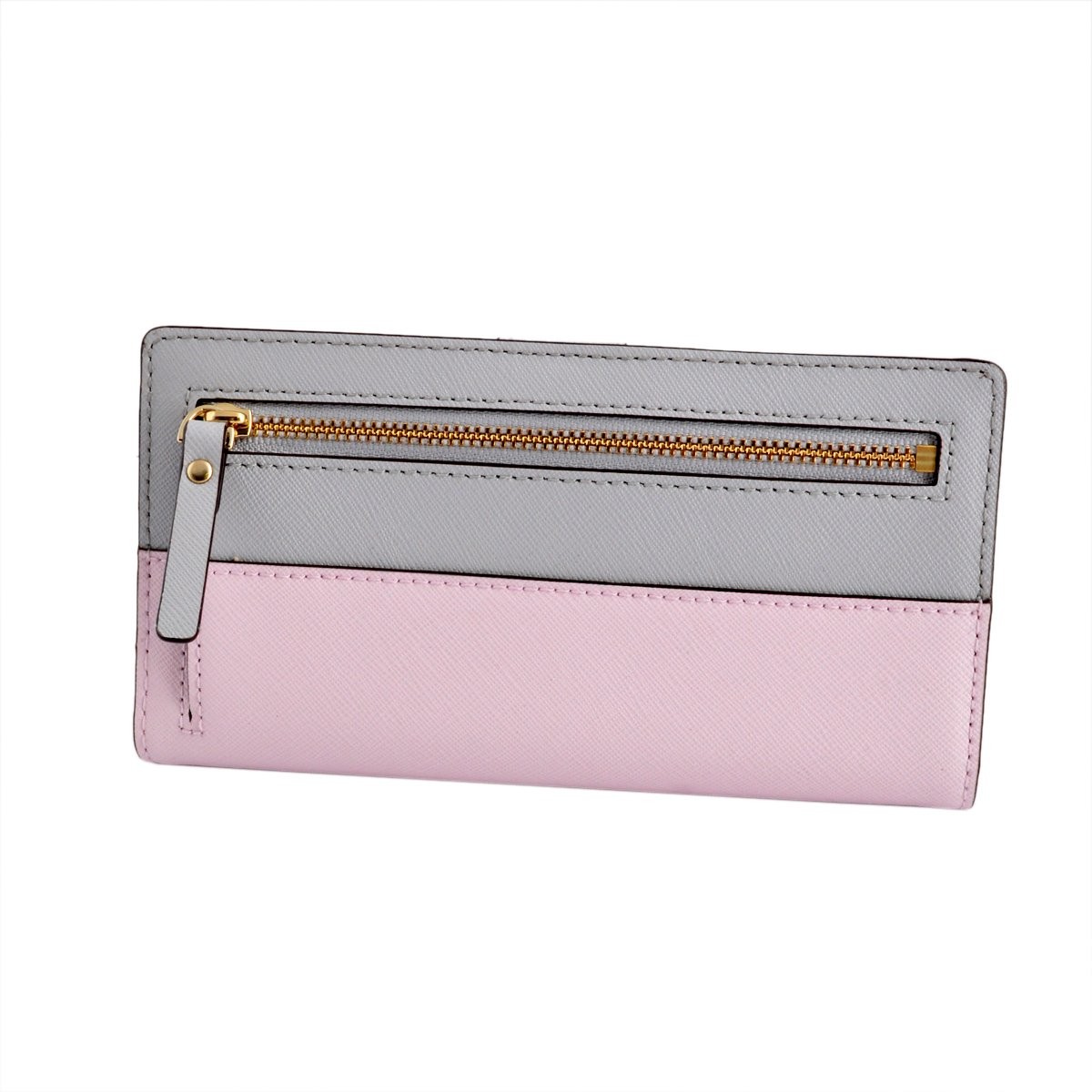 ケイトスペード Kate Spade PWRU3905 068 Stone Ice/Pink Blush 背面ファスナー小銭入れ付 二つ折り長財布 Cedar Street Stacy