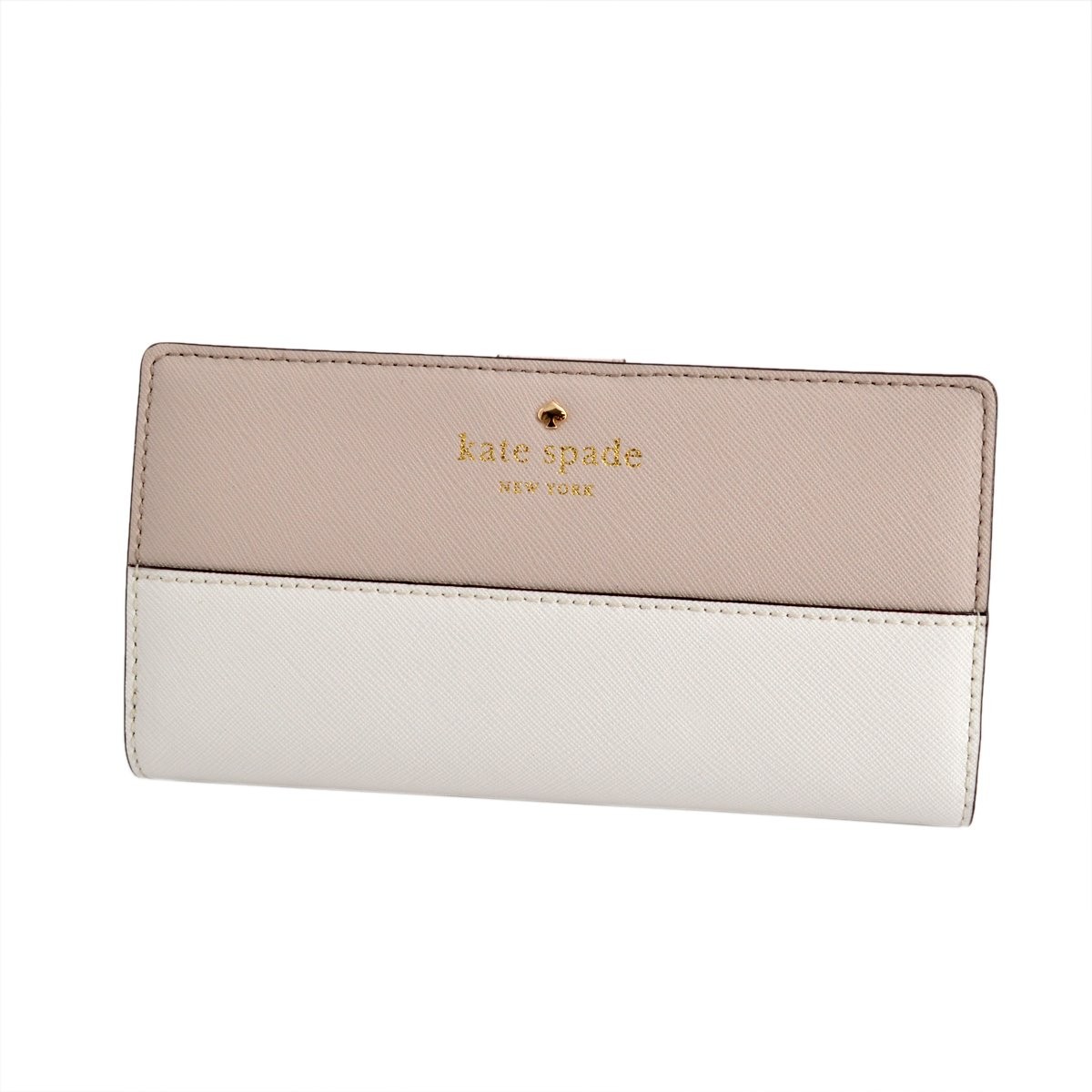 ケイトスペード Kate Spade PWRU3905 174 Crisp Linen/Cement 背面ファスナー小銭入れ付 二つ折り長財布 Cedar Street Stacy