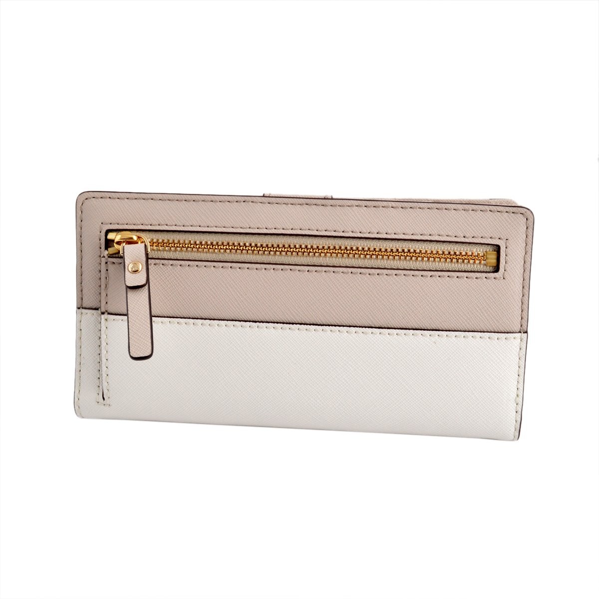 ケイトスペード Kate Spade PWRU3905 174 Crisp Linen/Cement 背面ファスナー小銭入れ付 二つ折り長財布 Cedar Street Stacy