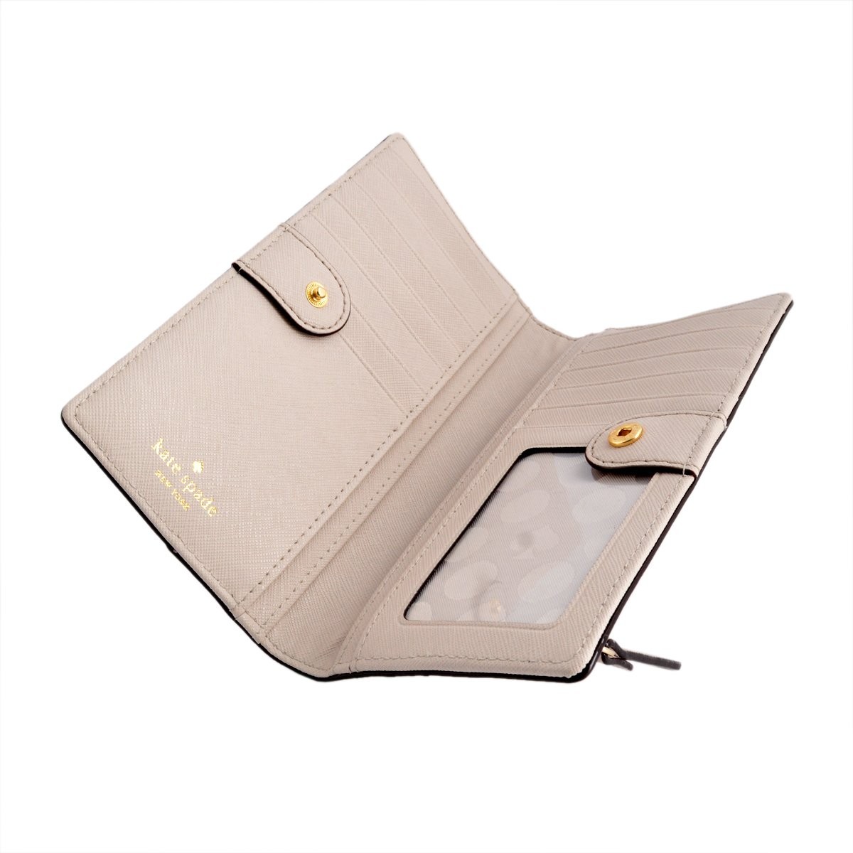 ケイトスペード Kate Spade PWRU3905 174 Crisp Linen/Cement 背面ファスナー小銭入れ付 二つ折り長財布 Cedar Street Stacy