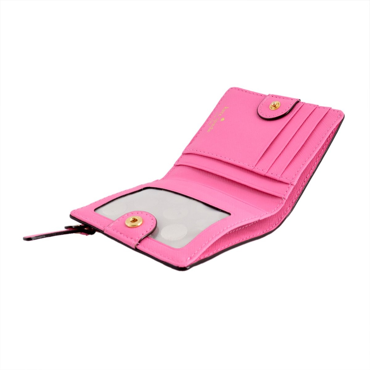 ケイトスペード Kate Spade PWRU3906 679 Rouge Pink 二つ折りミニ財布 札・小銭・定期・カード入れ付 Cedar Street Small Stacy
