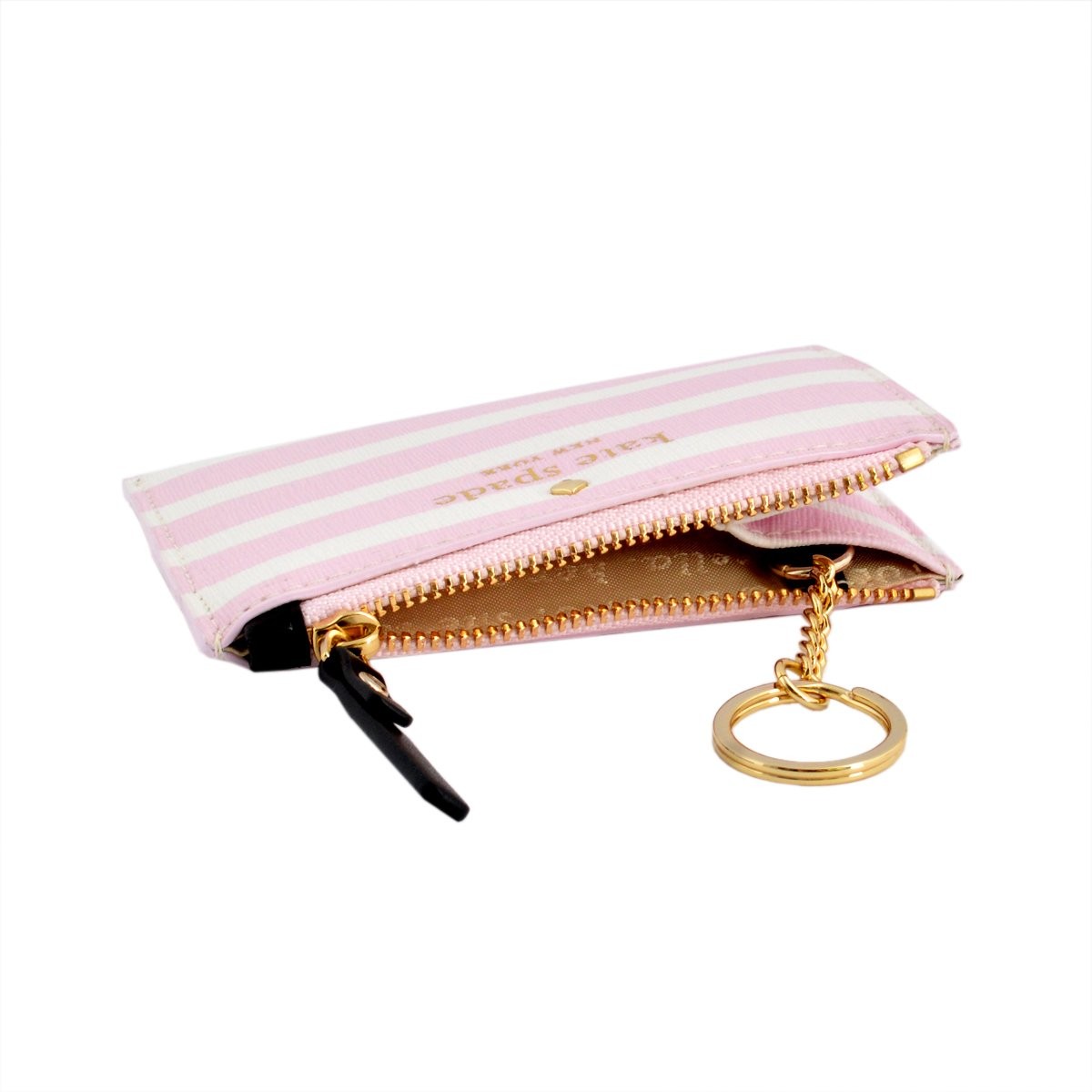 ケイトスペード Kate Spade PWRU4231 188 Pink Blush/Sandy Beach ボーダー柄 キーリング付コインケース Fairmount Square Cori