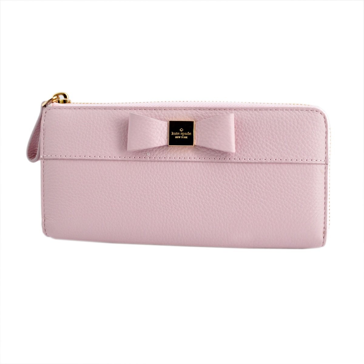 ケイトスペード Kate Spade PWRU4243 663 Pink Blush リボンモチーフ L字ファスナー長財布 Renny Drive Nisha