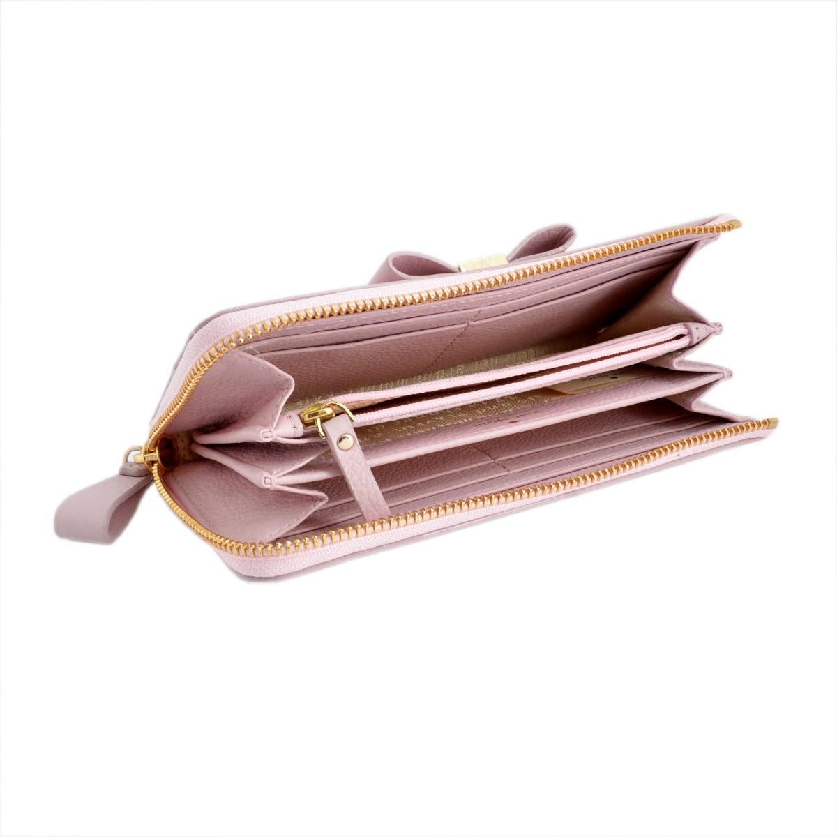 ケイトスペード Kate Spade PWRU4243 663 Pink Blush リボンモチーフ L字ファスナー長財布 Renny Drive Nisha