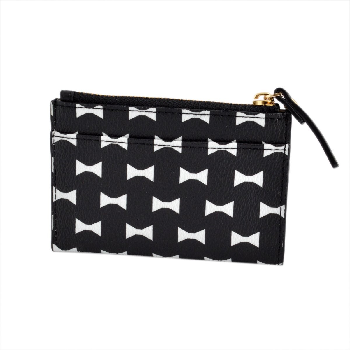 ケイトスペード Kate Spade PWRU4762 017 Black/Cream リボンプリント  キーリング付コインケース Bow Tile Cori