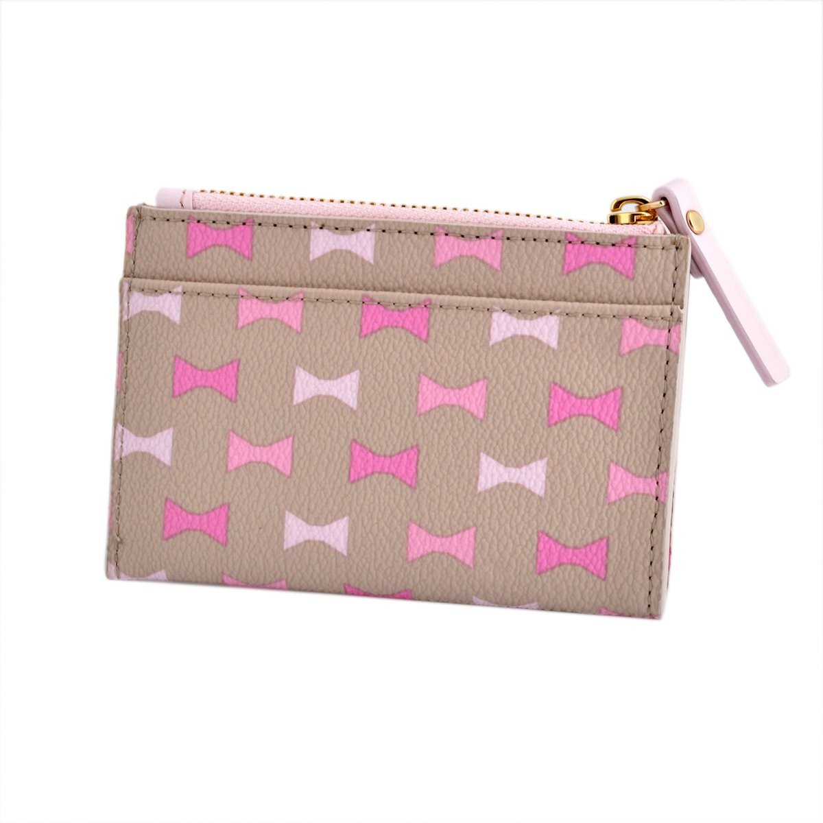 ケイトスペード Kate Spade PWRU4762 929 Crisp Linen/Carousel Pink リボンプリント  キーリング付コインケース Bow Tile Cori