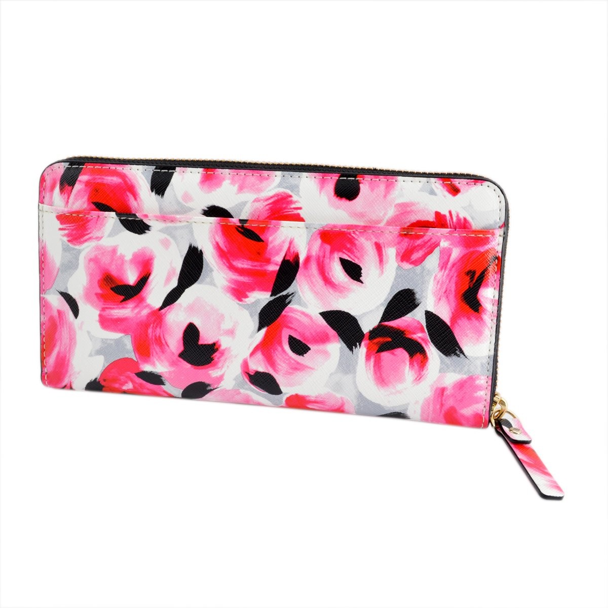 ケイトスペード Kate Spade PWRU4816 629 Posy Red Multi ローズプリント ラウンドファスナー長財布 Cedar Street Rose Lacey