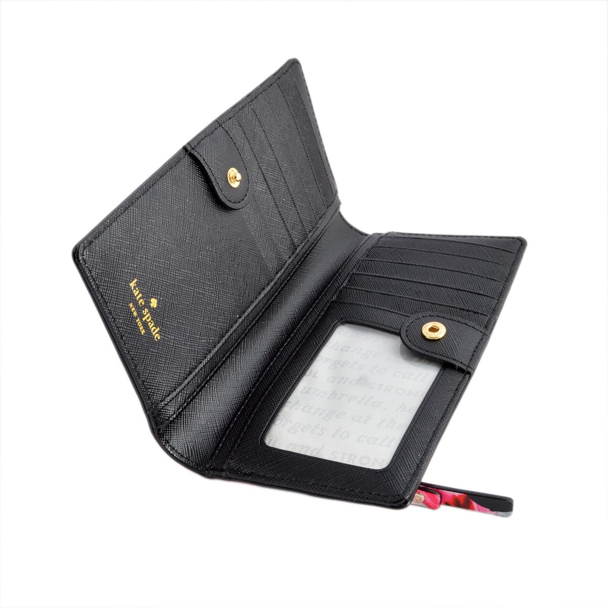 ケイトスペード Kate Spade PWRU4820 629 Posy Red Multi ローズプリント 背面ファスナー小銭入れ付 二つ折り長財布 Cedar Street Rose Stacy