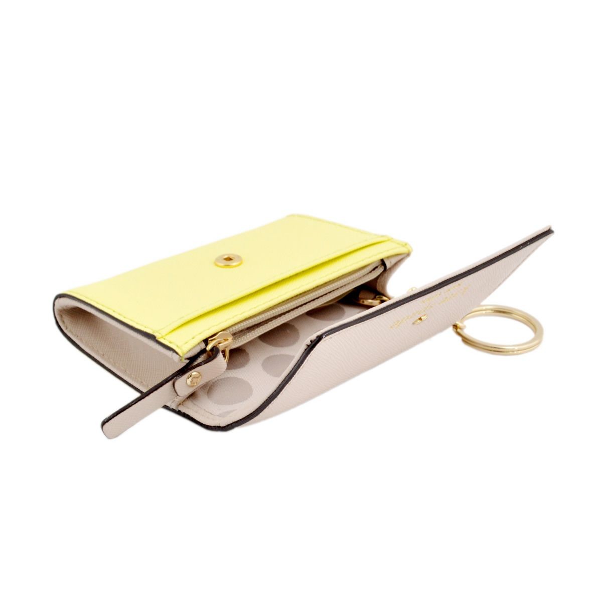 ケイトスペード Kate Spade PWRU3897 775 Crisp Linen/Lemonade バイカラー キーリング付 マルチケース 小銭・定期・カード入れ付 Cedar Street Darla