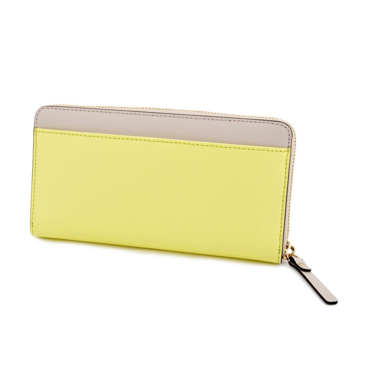 ケイトスペード Kate Spade PWRU3898 775 Crisp Linen/Lemonade バイカラー ラウンドファスナー長財布 Cedar Street Lacey