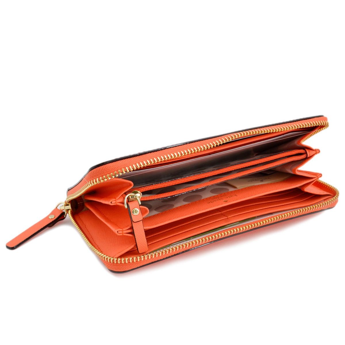 ケイトスペード Kate Spade PWRU3898 890 Bright Papaya ラウンドファスナー長財布 Cedar Street Lacey