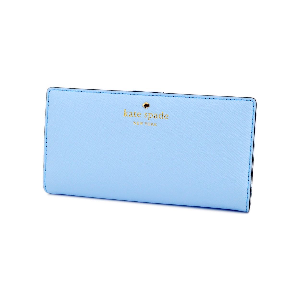 ケイトスペード Kate Spade PWRU3905 477 Sky Blue 背面ファスナー小銭入れ&定期入れ付 二つ折り長財布 Cedar Street Stacy
