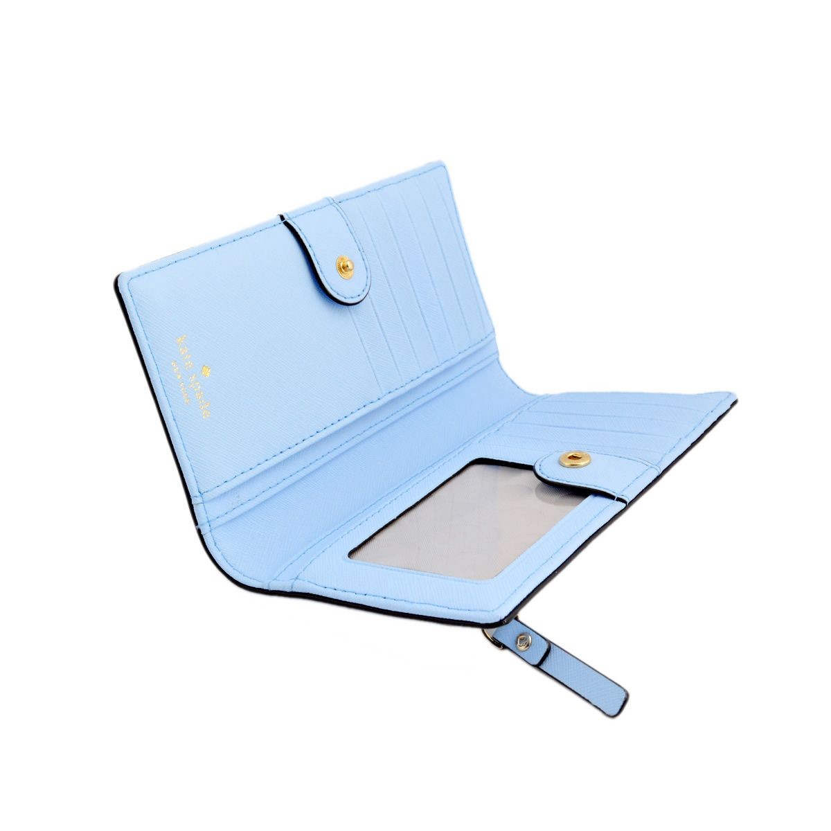 ケイトスペード Kate Spade PWRU3905 477 Sky Blue 背面ファスナー小銭入れ&定期入れ付 二つ折り長財布 Cedar Street Stacy
