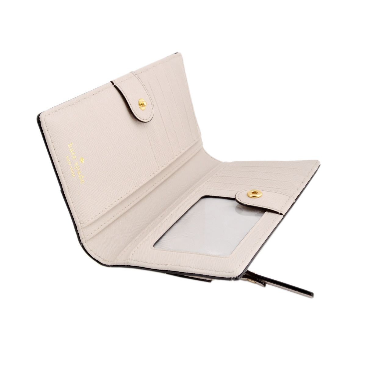 ケイトスペード Kate Spade PWRU3905 775 Crisp Linen/Lemonade バイカラー 背面ファスナー小銭入れ&定期入れ付 二つ折り長財布 Cedar Street Stacy
