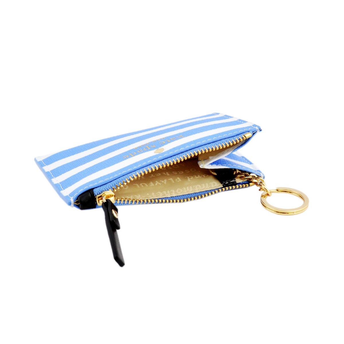ケイトスペード Kate Spade PWRU4231 427 Alice Blue/Sandy Beach ボーダー柄 キーリング付コインケース Fairmount Square Cori