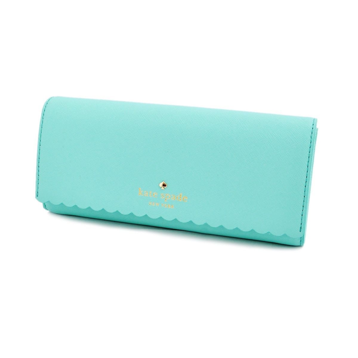 ケイトスペード Kate Spade PWRU4772 388 Soft Aqua/Mint Splash スカラップデザイン 内外バイカラー 二つ折り長財布 Cape Drive Cindy