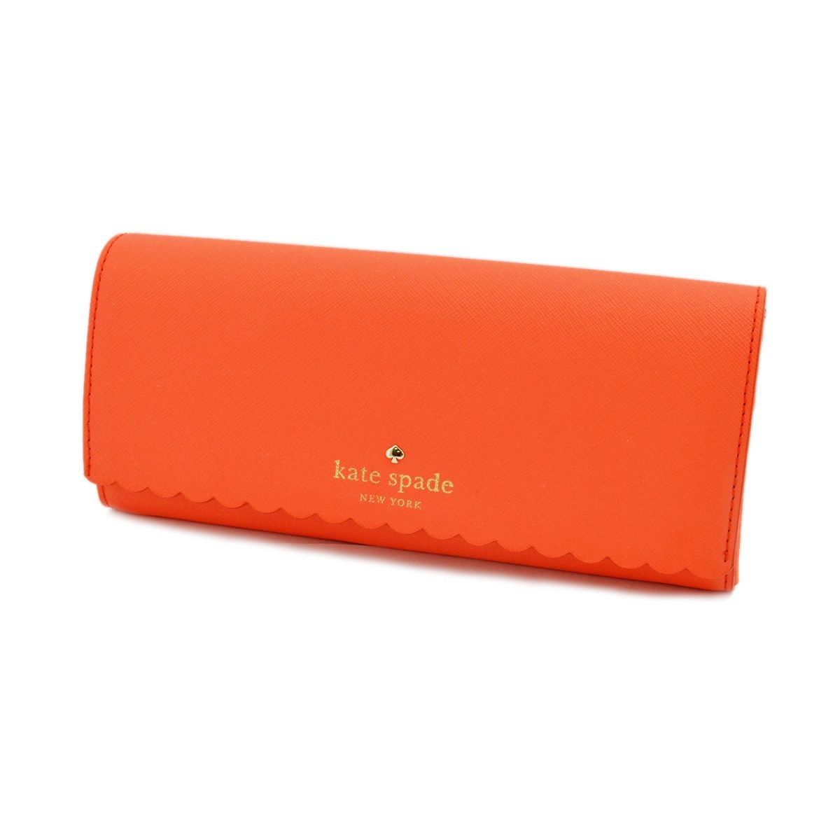 ケイトスペード Kate Spade PWRU4772 892 Bright Papaya/Pink Blush スカラップデザイン 内外バイカラー 二つ折り長財布 Cape Drive Cindy