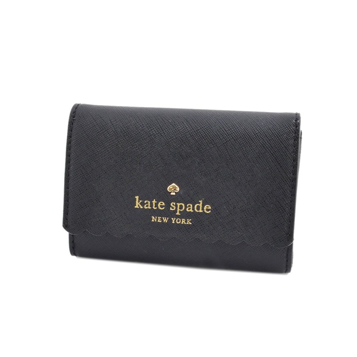 ケイトスペード Kate Spade PWRU4773 023 Black/Bright White スカラップデザイン 内外バイカラー キーリング付 マルチケース 小銭・定期・カード入れ付 Cape Drive Darla