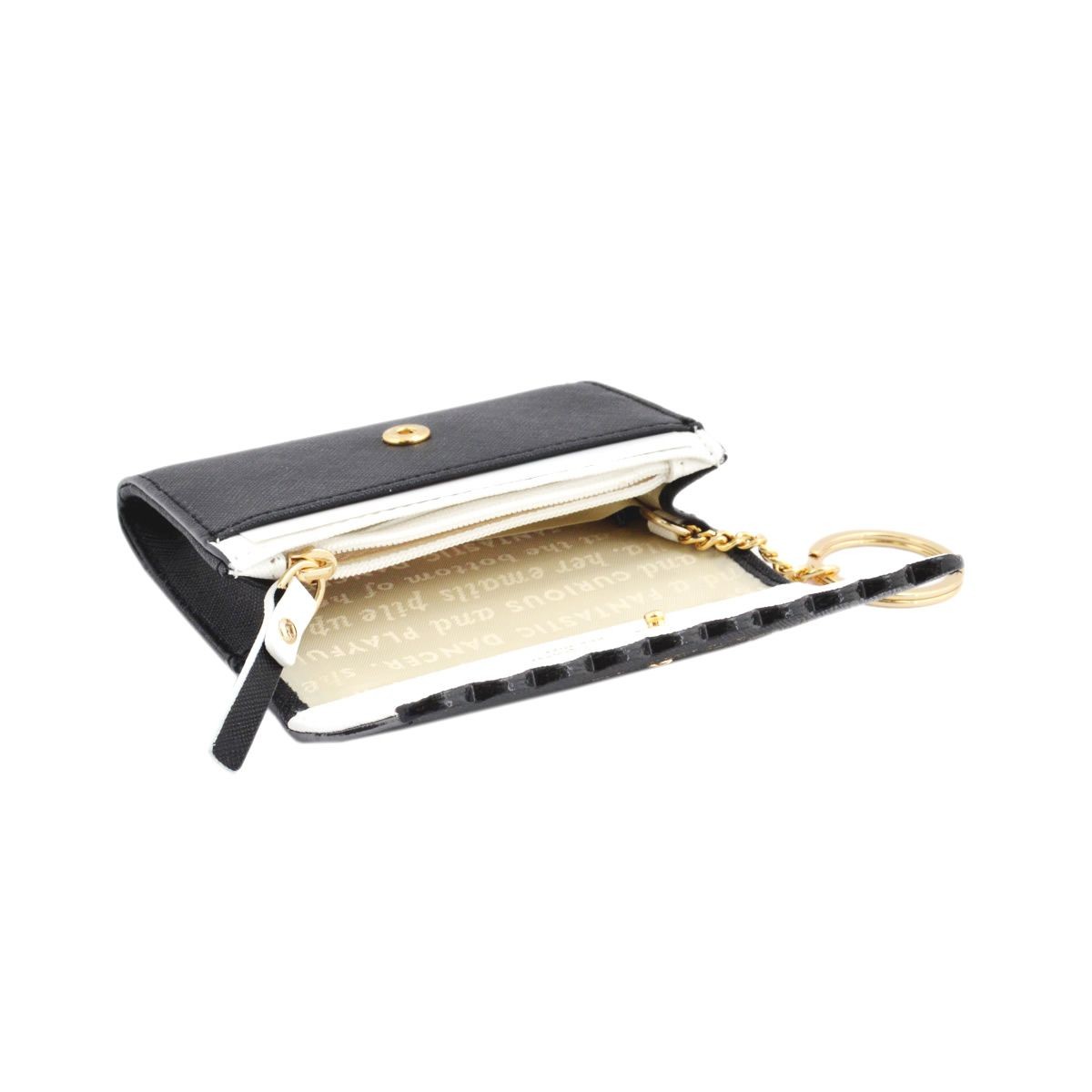 ケイトスペード Kate Spade PWRU4773 023 Black/Bright White スカラップデザイン 内外バイカラー キーリング付 マルチケース 小銭・定期・カード入れ付 Cape Drive Darla