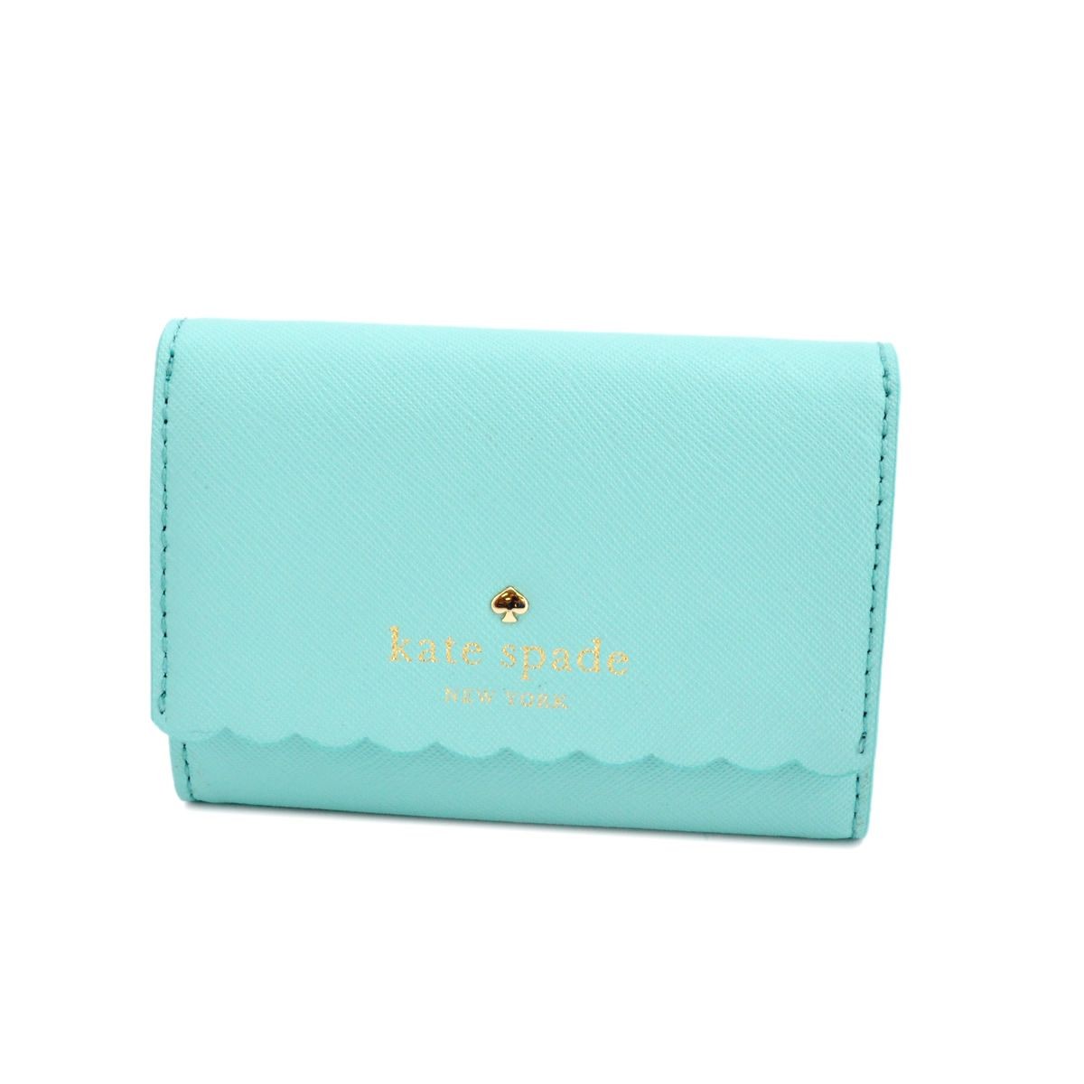 ケイトスペード Kate Spade PWRU4773 388 Soft Aqua/Mint Splash スカラップデザイン 内外バイカラー キーリング付 マルチケース 小銭・定期・カード入れ付 Cape Drive Darla