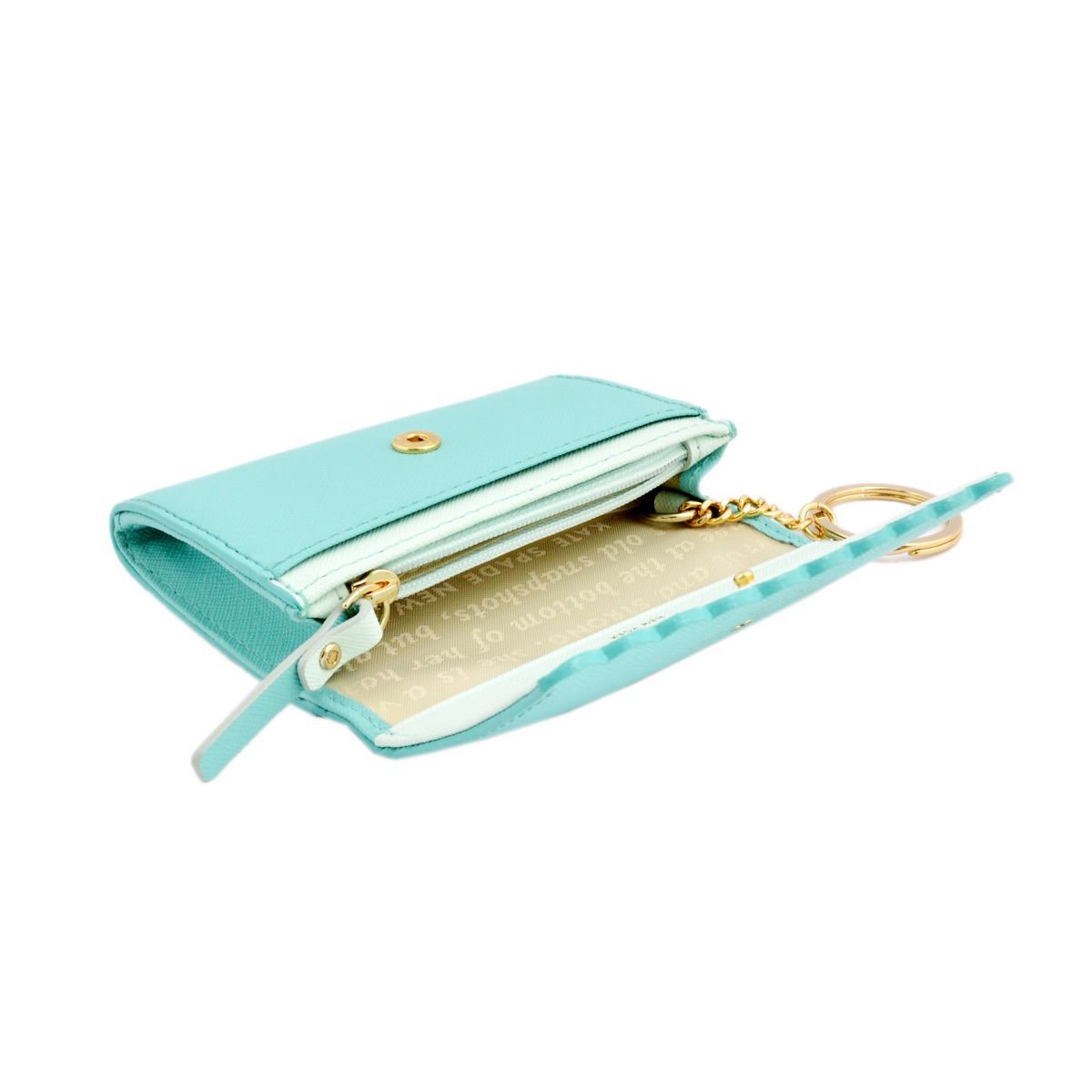 ケイトスペード Kate Spade PWRU4773 388 Soft Aqua/Mint Splash スカラップデザイン 内外バイカラー キーリング付 マルチケース 小銭・定期・カード入れ付 Cape Drive Darla