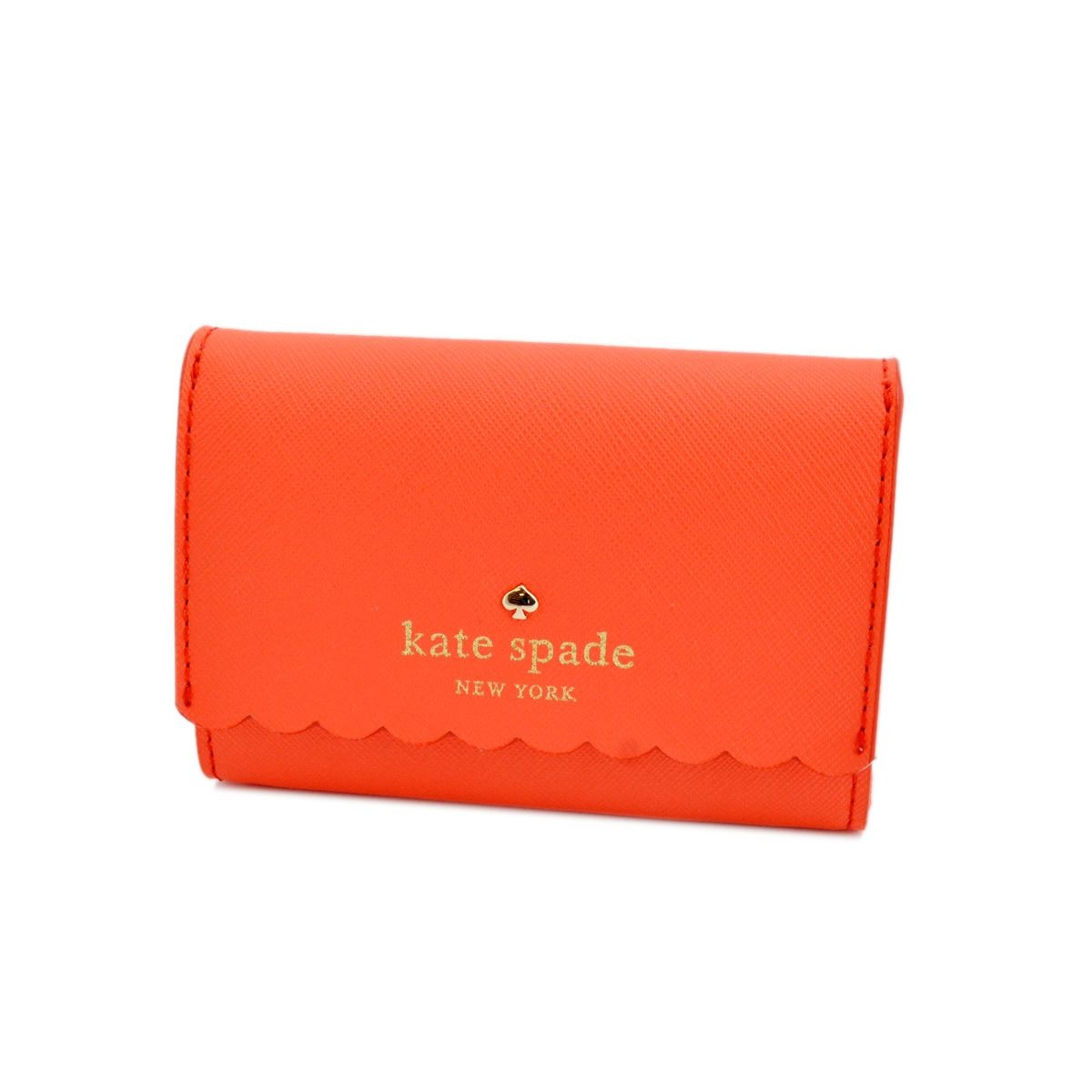 ケイトスペード Kate Spade PWRU4773 892 Bright Papaya/Pink Blush スカラップデザイン 内外バイカラー キーリング付 マルチケース 小銭・定期・カード入れ付 Cape Drive Darla