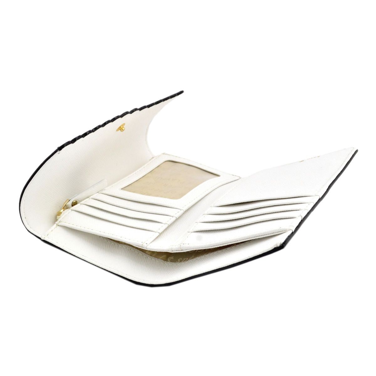 ケイトスペード Kate Spade PWRU4775 023 Black/Bright White スカラップデザイン 内外バイカラー 定期・カード入れ付 三つ折り財布 Cape Drive Kieran