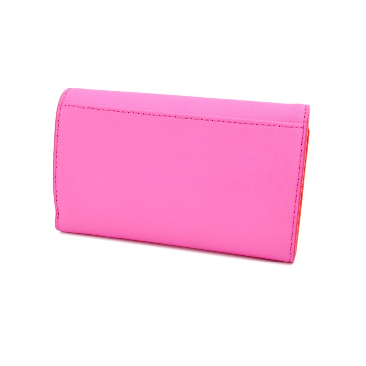 ケイトスペード Kate Spade PWRU4775 954 Tulip Pink/Bright Papaya スカラップデザイン 内外バイカラー 定期・カード入れ付 三つ折り財布 Cape Drive Kieran