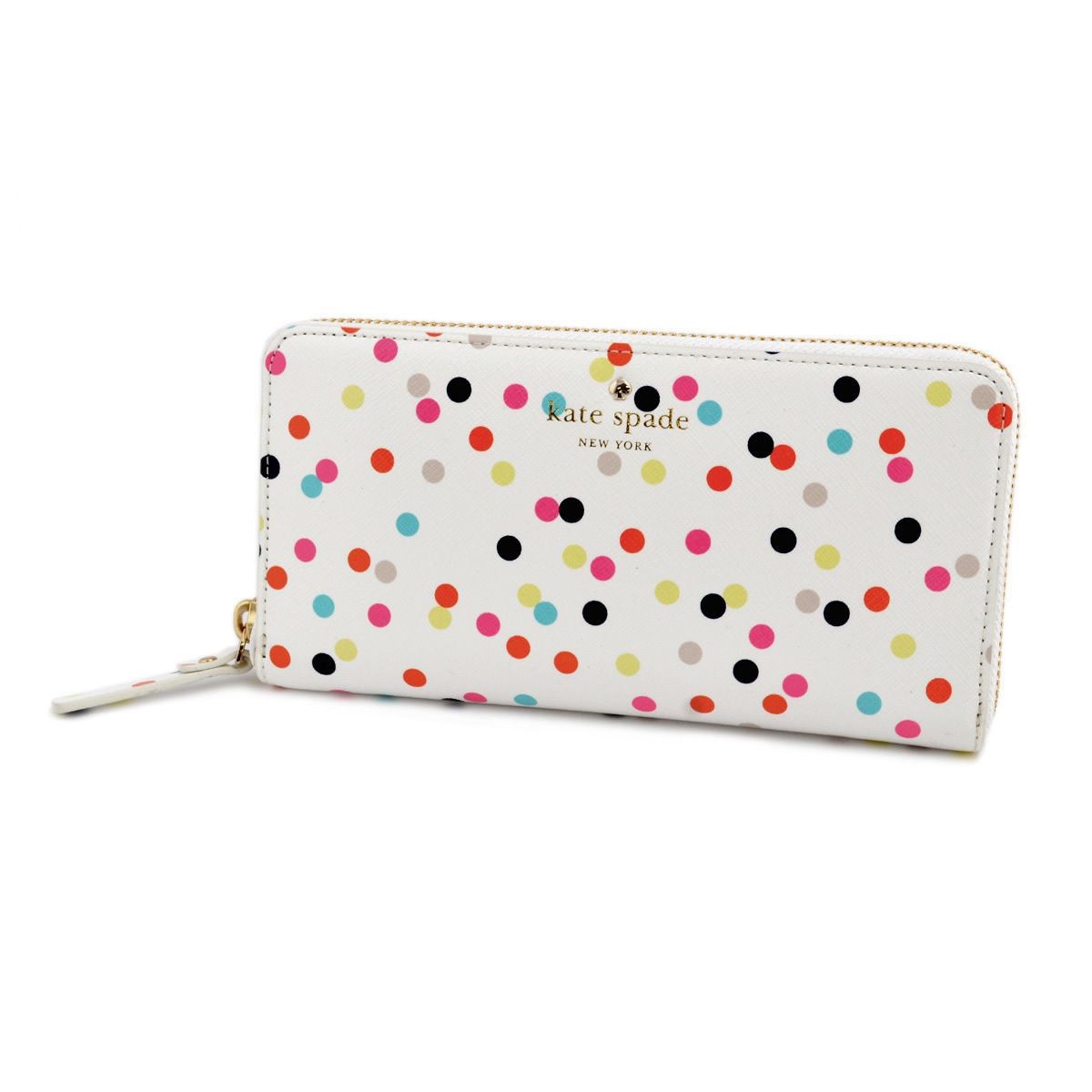 ケイトスペード Kate Spade PWRU4788 974 Multi ドット柄 ラウンドファスナー長財布 Cedar Street Confetti Dot Lacey