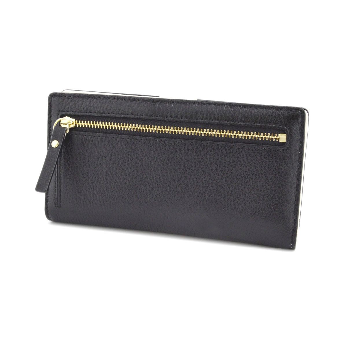 ケイトスペード Kate Spade PWRU4855 001 Black リボンモチーフ 背面ファスナー小銭入れ&定期入れ付 二つ折り長財布 Eden Lane Stacy