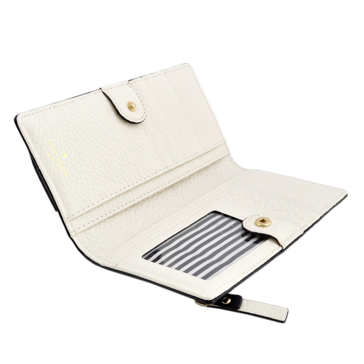 ケイトスペード Kate Spade PWRU4855 001 Black リボンモチーフ 背面ファスナー小銭入れ&定期入れ付 二つ折り長財布 Eden Lane Stacy