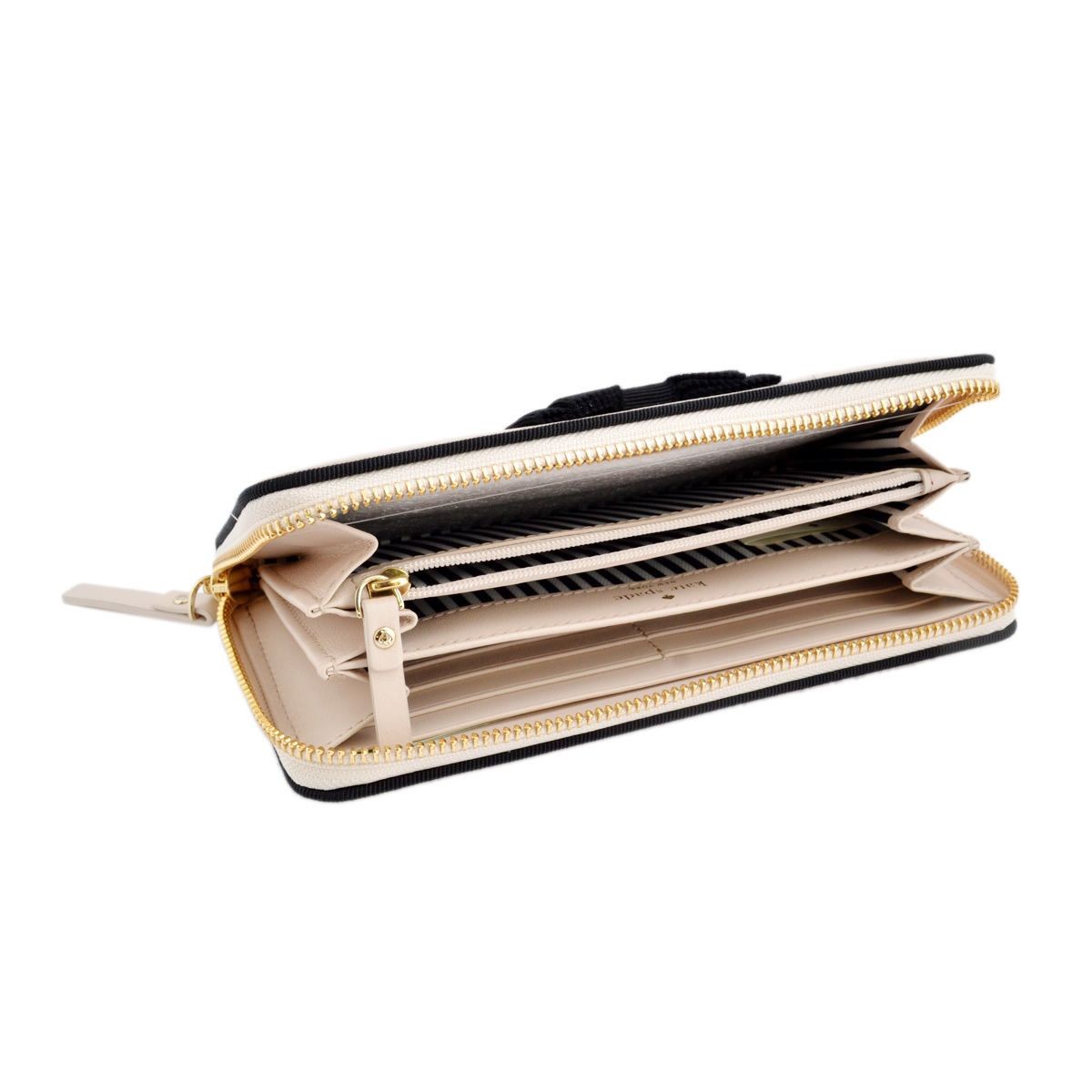 ケイトスペード Kate Spade PWRU4873 193 Pumice グログランリボン ラウンドファスナー長財布 Kingsley Avenue Lacey